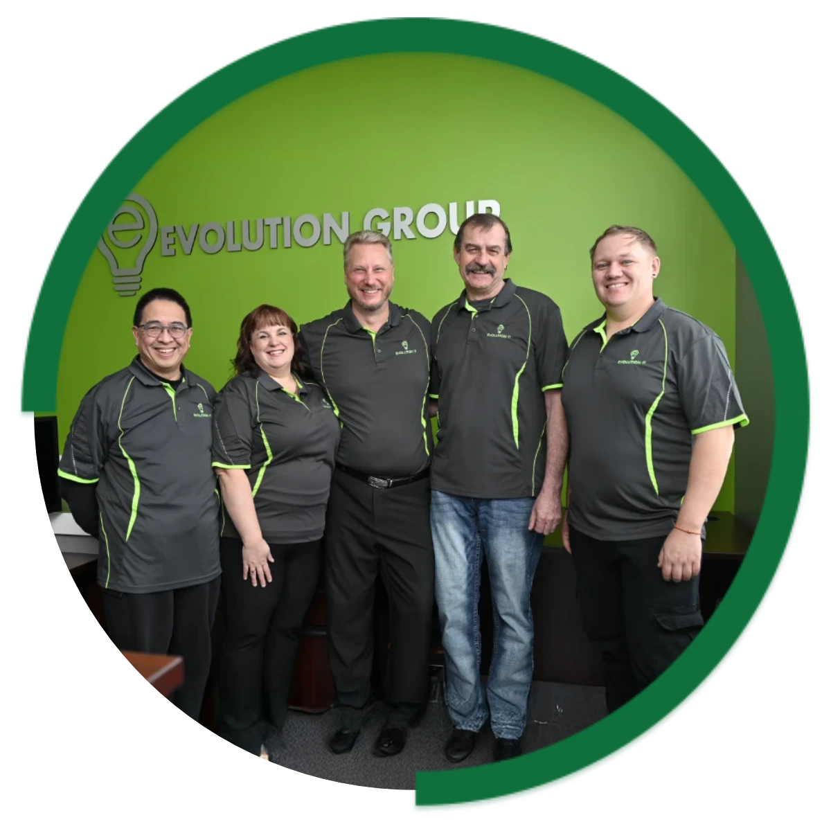 Team Standing up in Office